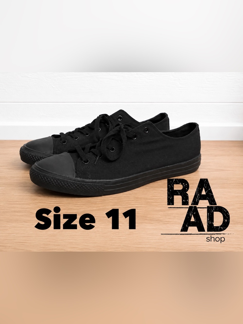 🖤 NEW! Men’s Black Canvas Sneakers – Men’s Size 11 - RAAD SHOP